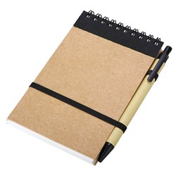 Obrázky: Čierny krúžkový zápisník s perom, čisté strany