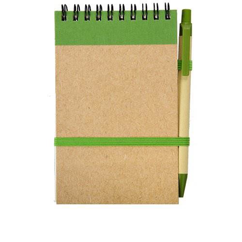 Obrázky: Zelený krúžkový zápisník s perom, čisté strany, Obrázok 2