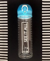 Zobrazit detaily pro Modrá fľaša z dvojitého borosilikát. skla 280ml Obrázky: Modrá fľaša z dvojitého borosilikát. skla 280ml