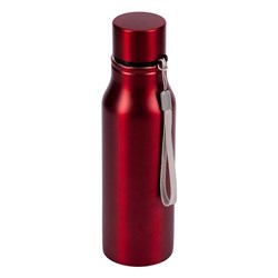 Obrázky: Nerez. športová fľaša s pútkom 700 ml, červená