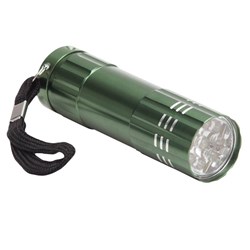 Zobrazit detaily pro 9xLED hliníková baterka s pútkom, zelená Obrázky: 9xLED hliníková baterka s pútkom, zelená