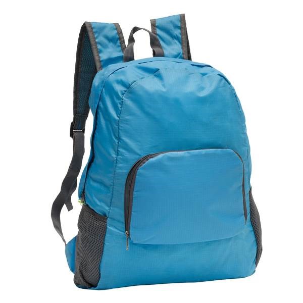 Obrázky: Modrý skladací ruksak z 210D polyesteru
