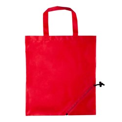 Obrázky: Červená skladacia polyesterová nákupná taška