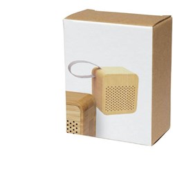 Obrázky: Bambusový štvorcový 3W reproduktor Bluetooth