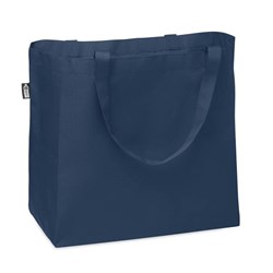 Obrázky: Veľká RPET nákupná taška so širokým dnom, modrá
