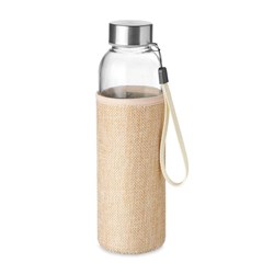 Zobrazit detaily pro Sklenená fľaša 500ml v obalu z juty s neoprenem Obrázky: Sklenená fľaša 500ml v obalu z juty s neoprenem