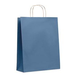 Obrázky: Papierová taška modrá 32x12x40cm, skrútená rukoväť