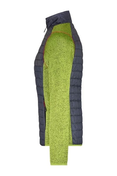 Obrázky: Dám. melír.bunda, plet. rukávy,zelená/antracit XL, Obrázok 3