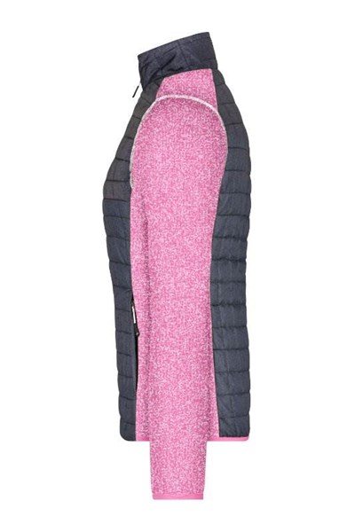 Obrázky: Dám. melír.bunda plet.rukávy, ružová/antracit XL, Obrázok 3