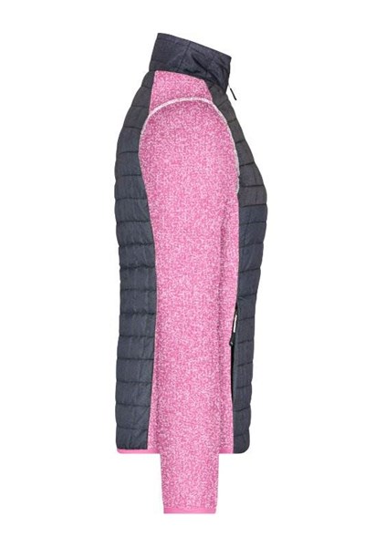 Obrázky: Dám. melír.bunda plet.rukávy, ružová/antracit XL, Obrázok 4