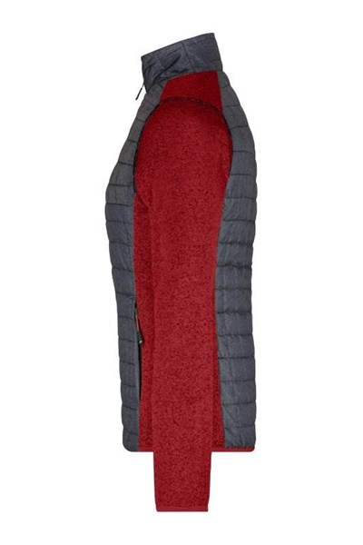 Obrázky: Dám. melír.bunda plet.rukávy, červená/antracit XL, Obrázok 3