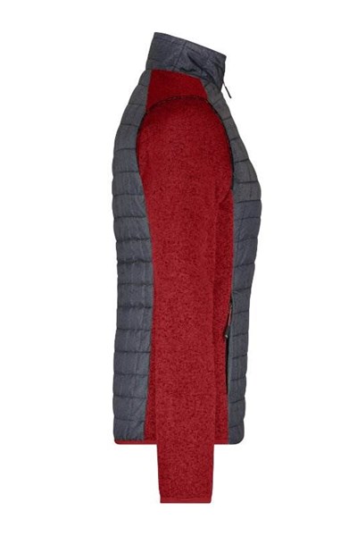 Obrázky: Dám. melír.bunda plet.rukávy, červená/antracit XL, Obrázok 4