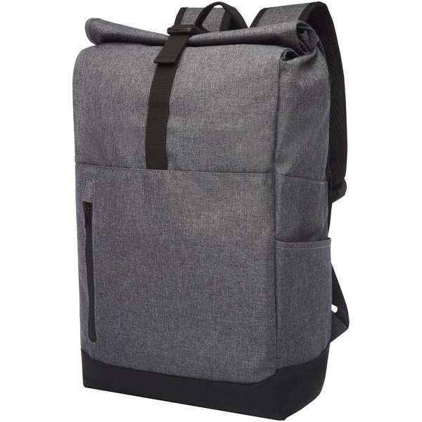 Obrázky: polyesterový rolovací ruksak na notebook, šedý, Obrázok 5