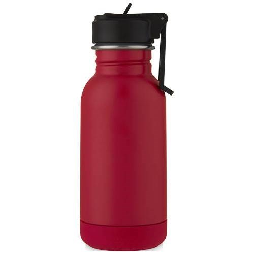 Obrázky: Červená fľaša 400 ml z nerezu, slamka a pútkom, Obrázok 3