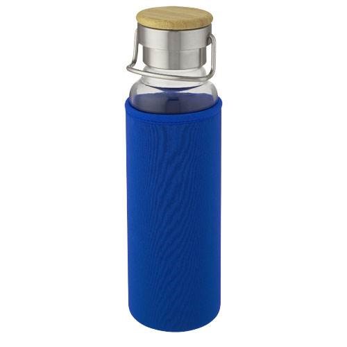 Obrázky: Sklenená fľaša 660 ml s neoprén.obalom, modrá, Obrázok 5