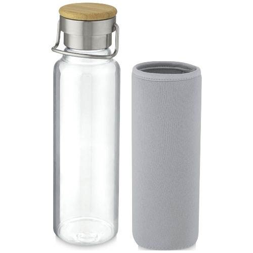 Obrázky: Sklenená fľaša 660 ml s neoprén.obalom, šedá, Obrázok 2