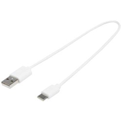 Obrázky: Biely nabíjací kábel USB-A – USB-C TPE 2A