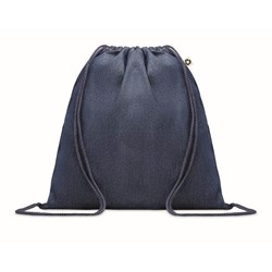 Obrázky: Modrý sťahovací ruksak z džínsoviny