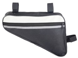 Obrázky: Čierna polyest.taška na rám bicykla, reflexný pruh