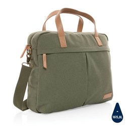Obrázky: Zelený ruksak na notebook z recykl. canvas AWARE