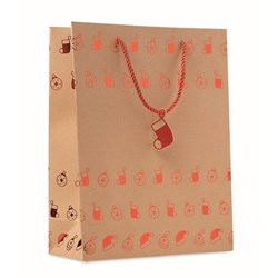 Obrázky: Vianočná papierová taška 25x11x32cm,červený motív