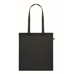Obrázky: čierna nákupná taška z recykl. bavlny 140 g/m2