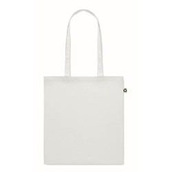 Obrázky: Biela nákupná taška z recykl. bavlny 140 g/m2