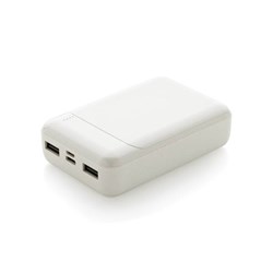 Zobrazit detaily pro Biela powerbanka 10 000 Mach z recykl. plastu Obrázky: Biela powerbanka 10 000 Mach z recykl. plastu