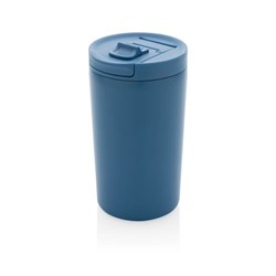 Obrázky: Termohrnček so zámkom,recykl. oceľ 300 ml modrý