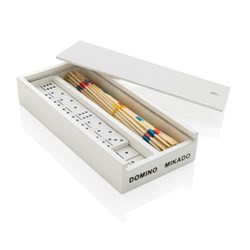 Zobrazit detaily pro FSC® drevená sada domino/mikádo v bielej krabičke Obrázky: FSC® drevená sada domino/mikádo v bielej krabičke