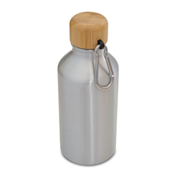 Obrázky: Strieborná jednostenná hliníková  fľaša 400 ml