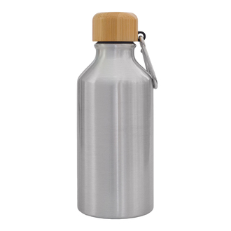 Obrázky: Strieborná jednostenná hliníková  fľaša 400 ml, Obrázok 4