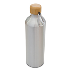 Obrázky: Strieborná jednostenná hliníková  fľaša 800 ml
