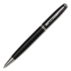 Obrázky: Čierne guličkové pero, recykl. hliník, modrá náplň