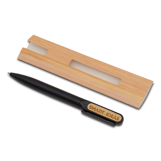 Obrázky: Čierne kovové gul.pero v obale, bambusová plocha, Obrázok 2