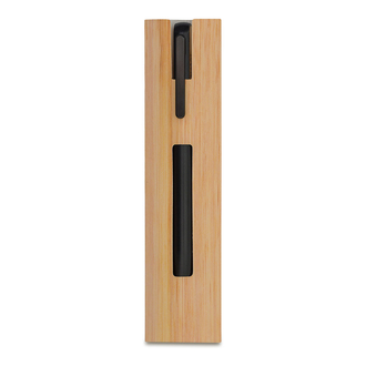 Obrázky: Čierne kovové gul.pero v obale, bambusová plocha, Obrázok 3