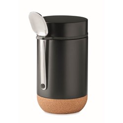 Zobrazit detaily pro Čierna dvojstenná dóza 0,4 l, korkový podstavec Obrázky: Čierna dvojstenná dóza 0,4 l, korkový podstavec