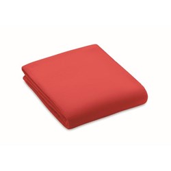 Obrázky: Červená RPET flísová deka 130 gr/m²
