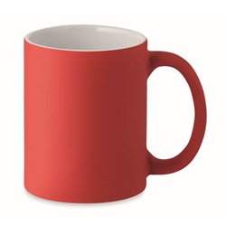 Zobrazit detaily pro Červeno-biely matný keramický hrnček 300 ml Obrázky: Červeno-biely matný keramický hrnček 300 ml