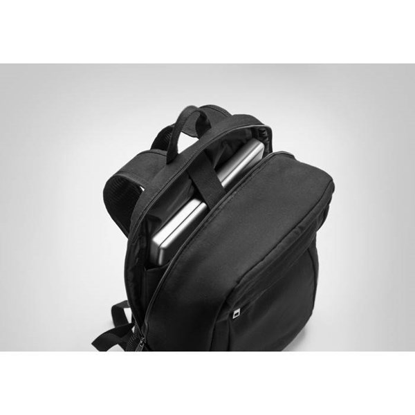 Obrázky: Čierny ruksak na 15palcový notebook, prané plátno, Obrázok 7