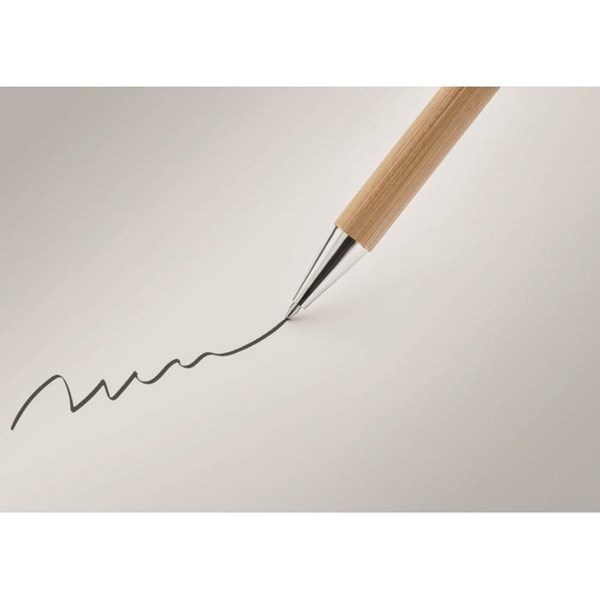 Obrázky: Bambusové guličkové otočné pero, modrá n., Obrázok 2