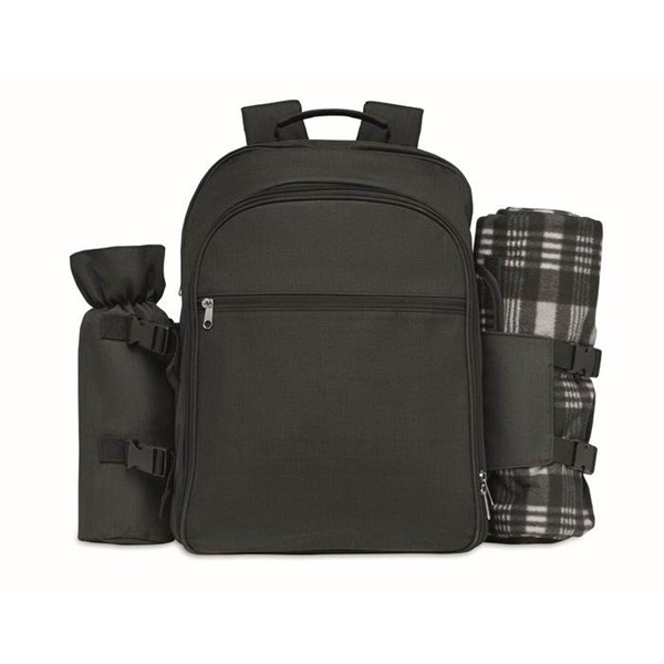 Obrázky: Čierny piknikový ruksak pre 4 osoby z 300D RPET PE, Obrázok 3