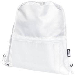 Obrázky: Recyklovaný biely skladací ruksak, predné vrecko
