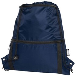 Obrázky: Recyklovaný tm.modrý skladací ruksak,predné vrecko