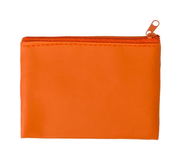 Obrázky: Oranžová PU peňaženka, zips a krúžok na kľúče