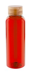 Obrázky: Červená fľaša na vodu 500ml,bambus.viečko