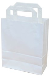 Zobrazit detaily pro Papierová taška 18x8x25 cm,ploché drž.,biela-kraft Obrázky: Papierová taška 18x8x25 cm,ploché drž.,biela-kraft
