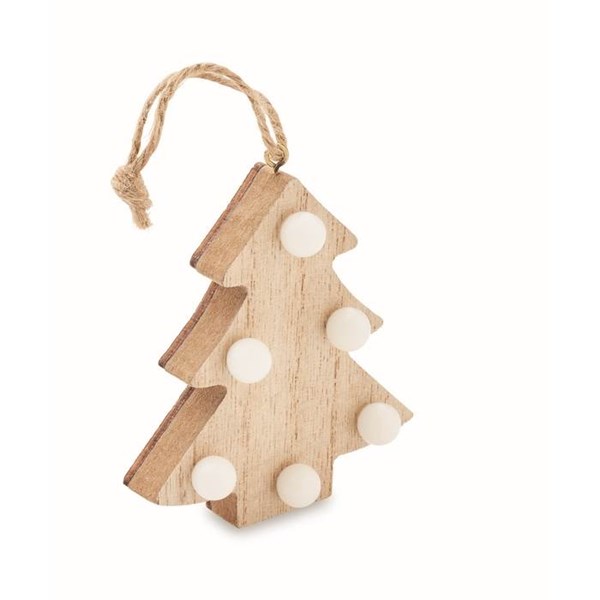 Obrázky: Vianočná ozdôba - drevený stromček so svetielkami