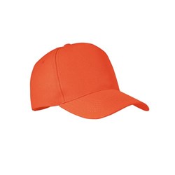 Obrázky: Oranžová päťpanelová čiapka z RPET polyesteru