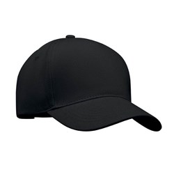 Obrázky: Čierna päťpanelová čiapka, keprová bavlna